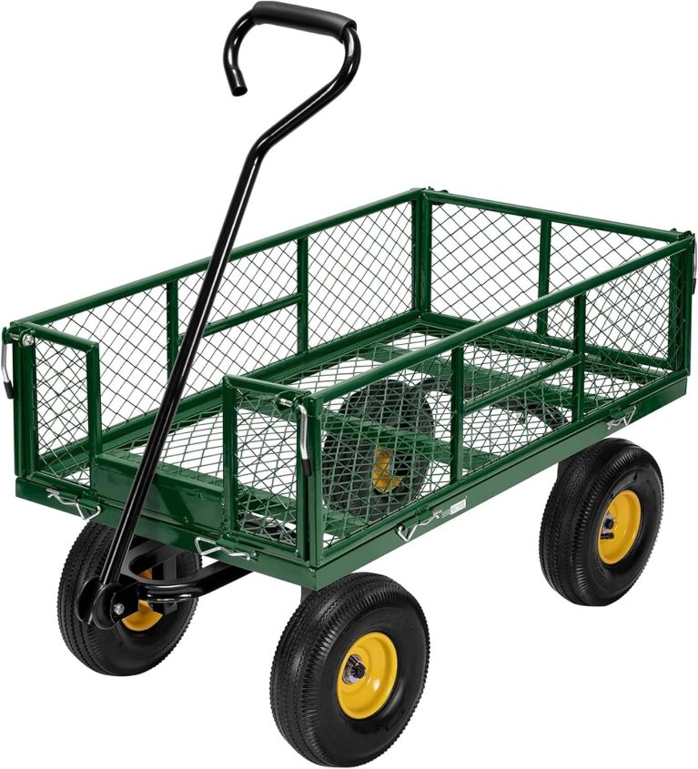 VIVOHOME Chariot de Jardin Transport Capacité 400kg Utilitaire Robuste avec côtés amovibles