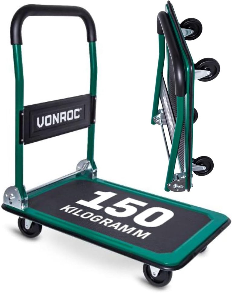 VONROC Chariot Plateforme Pliable 150 kg - Chariot de Transport pour Atelier
