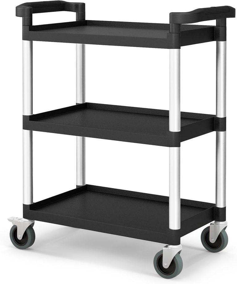 COSTWAY Chariot a Outils Roulant a 3 Niveaux, Charge 225 kg, Servante d'Atelier en Aluminium
